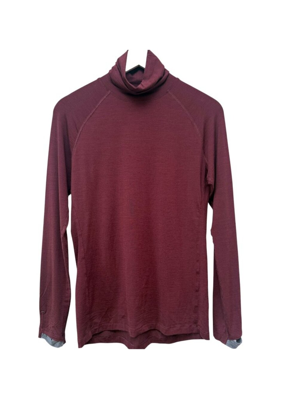 Dagsmejan Wool Blend Sleep Top Womens Small Burgundy Red Cowl Turtleneck